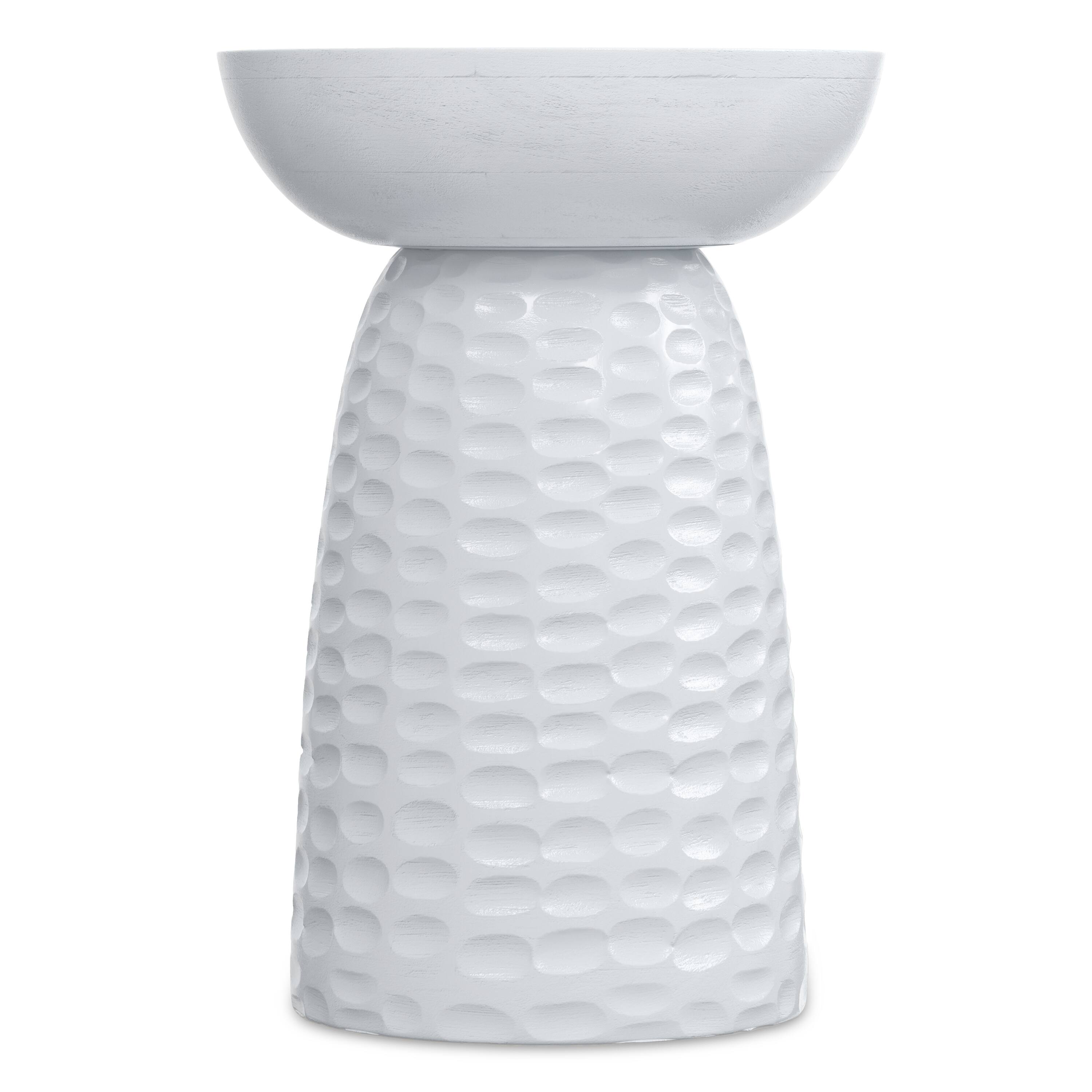 Left. Simpli Home - Boyd 13 inch Wide Solid Wood Contemporary Accent Table in White, Assembled - White.