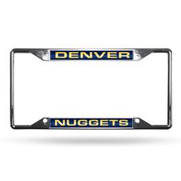 Rico Industries - Denver Nuggets NBA All Corner EZ View Chrome Metal Laser Cut License Plate Frame - Multi