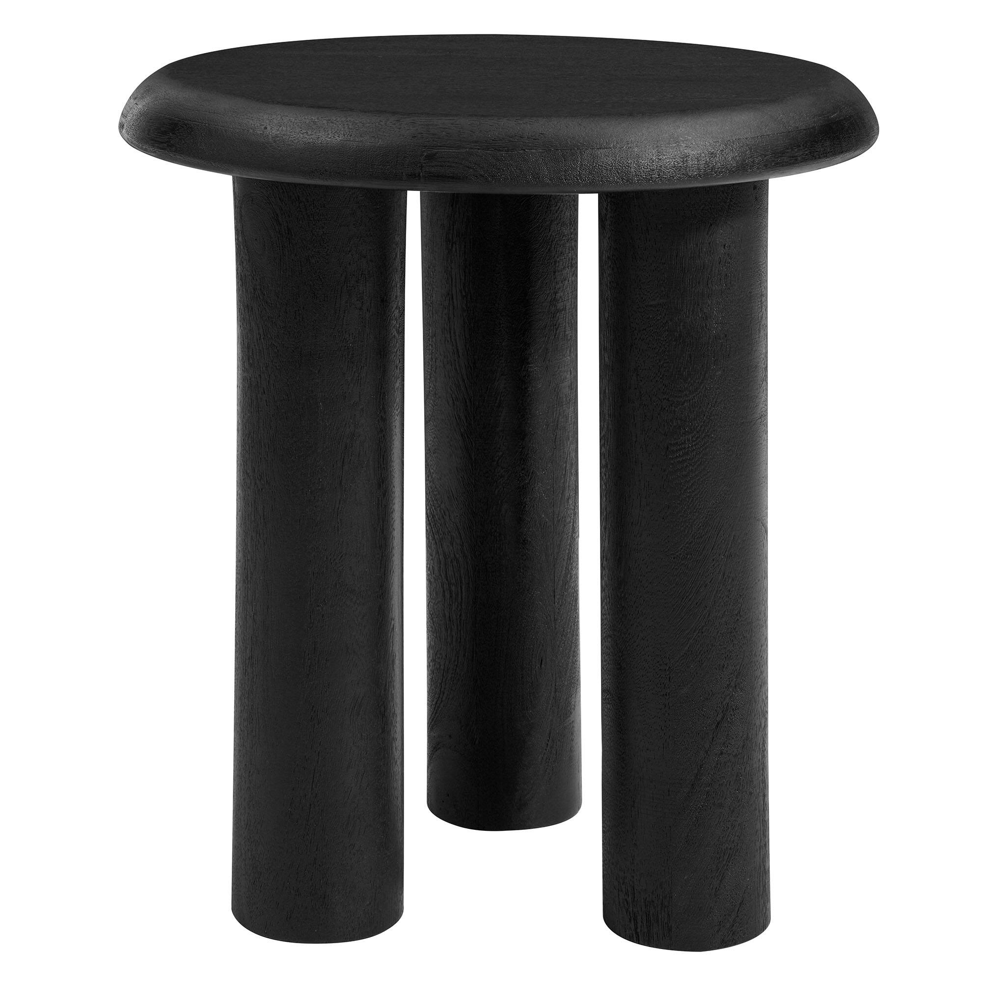 Angle. Modway - Mavina Mango Wood Side Table by Modway - Black.