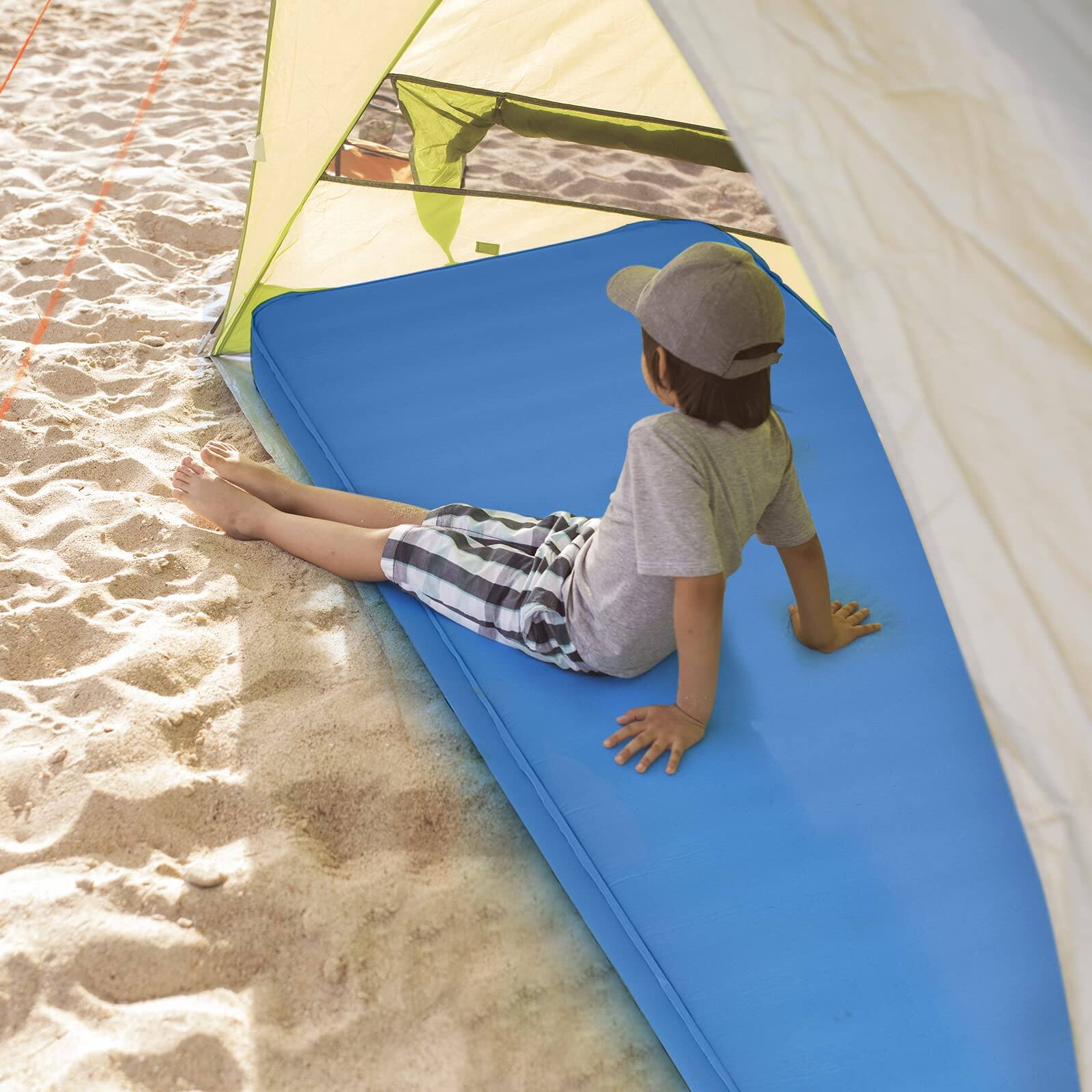 Alt View 8. Ecooso - Self Inflating Folding Camping Sleeping Mattress with Carry Bag - Blue.