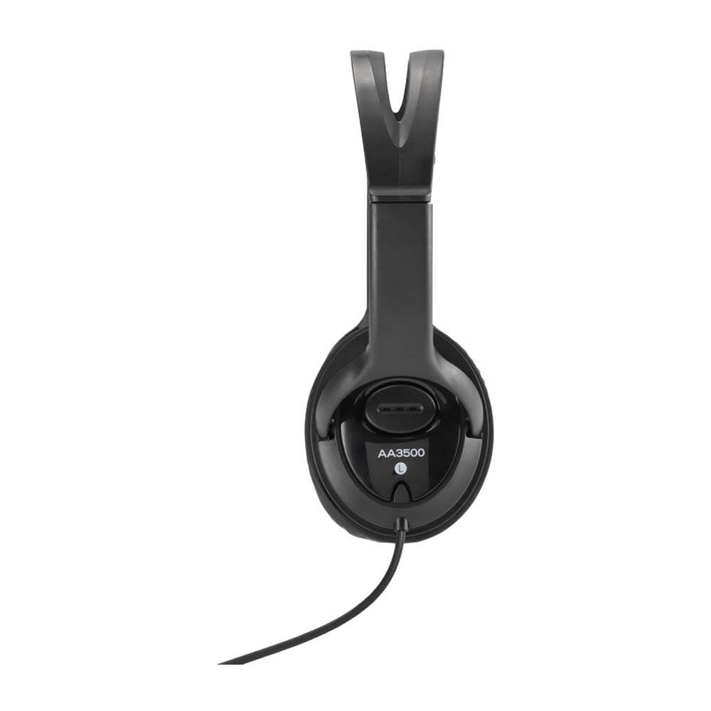 Left. On Stage Stands - On-Stage AA3500 Wired Closed-Back Accurate Audio Headphones, Black - Black.