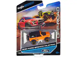 2021 Ford Bronco Wildtrak Orange Metallic with Black Top "Off-Road" "Maisto Design" Series 1/64 Model Car by Maisto