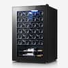 Front. Yeego - Wine Refrigerator Cooler, 46 Bottle Small Wine Fridge, Mini Freestanding Wine Cellars for Home, Office - Black.