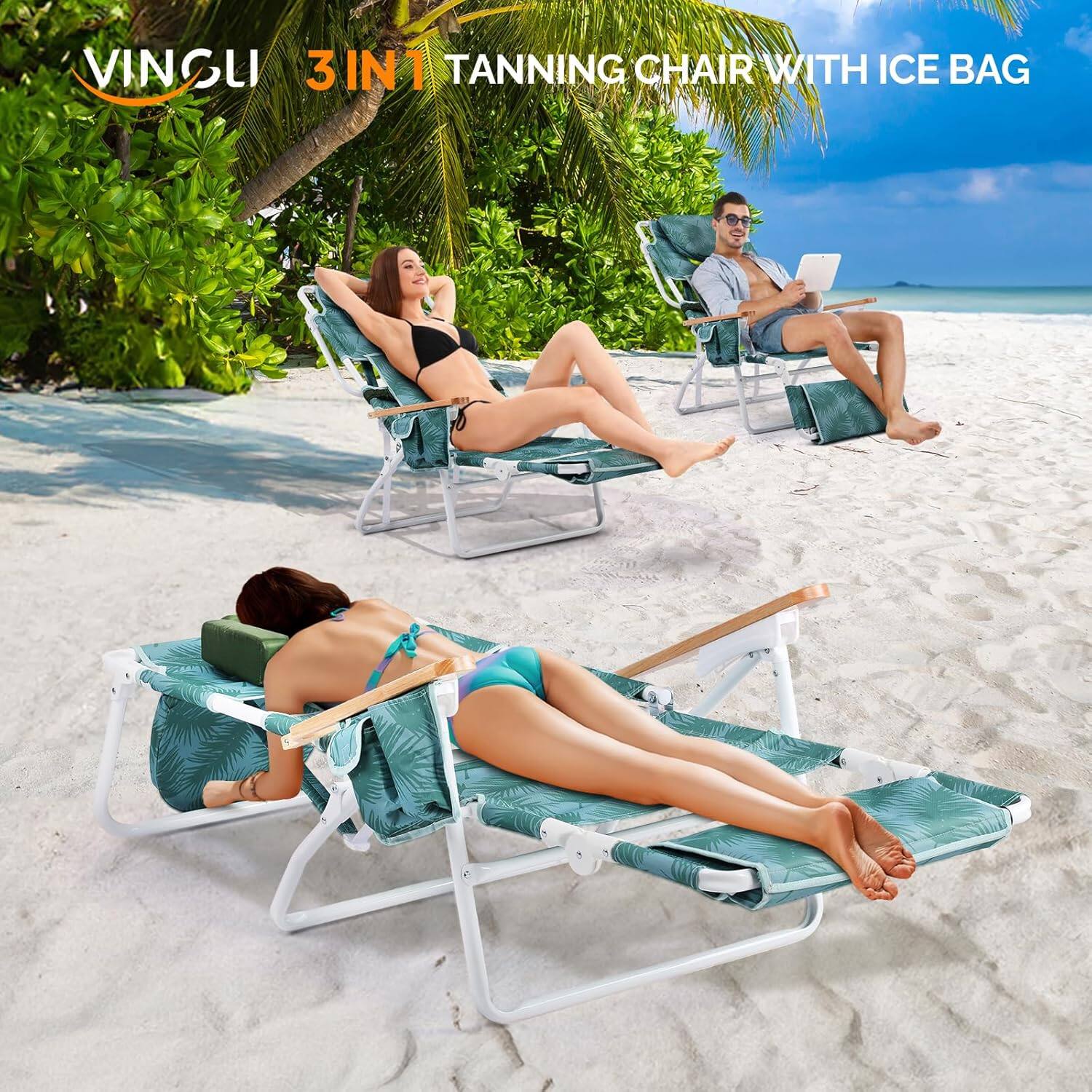 VINGLI 3IN1 TANNING CHAIR WITH ICE BAG