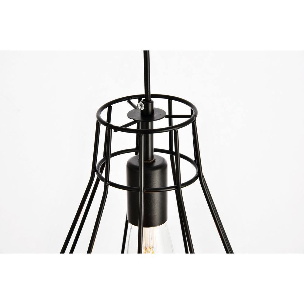 Back. Living District - Jago Collection Pendant D9.1 H12.3 Lt:1 Black Finish - Black.