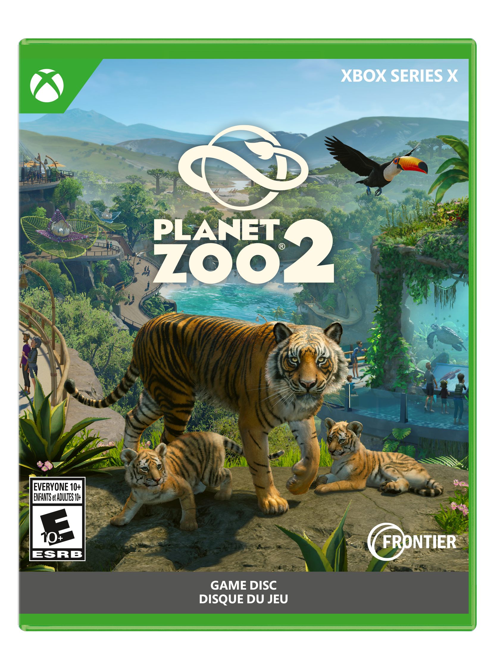 XBOX SERIES X  
PLANET ZOO 2  
EVERYONE 10+  
ENFANTS et ADULTES 10+  
ESRB  
FRONTIER  
GAME DISC  
DISQUE DU JEU - E10+ (Everyone 10+)