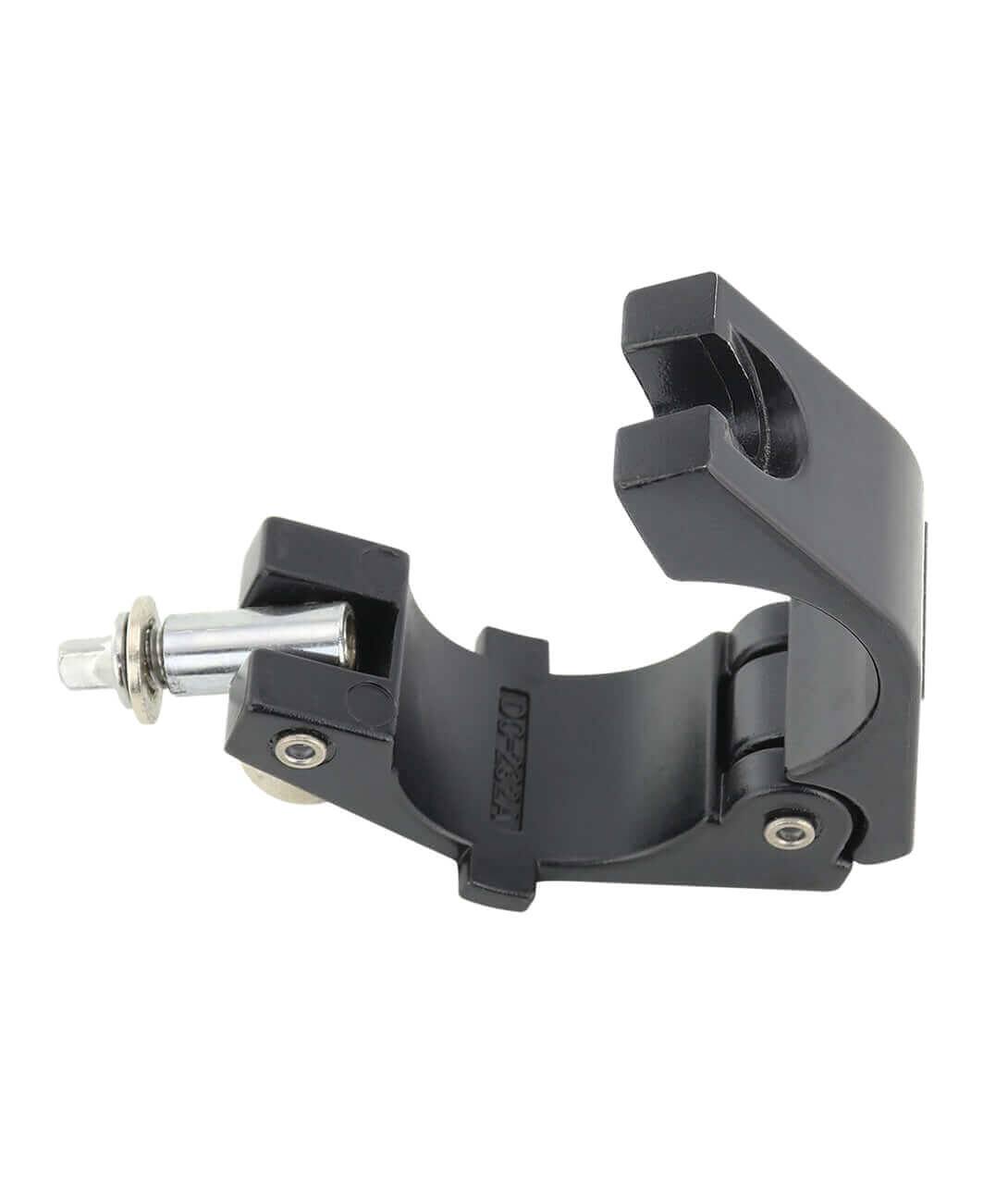 Angle. Gibraltar Hardware - Road Series1.5" Black Hinged Wing Tension Drum Rack Memory Lock, Easy-Access Road Series Clamp for Rack Tube Positioning.