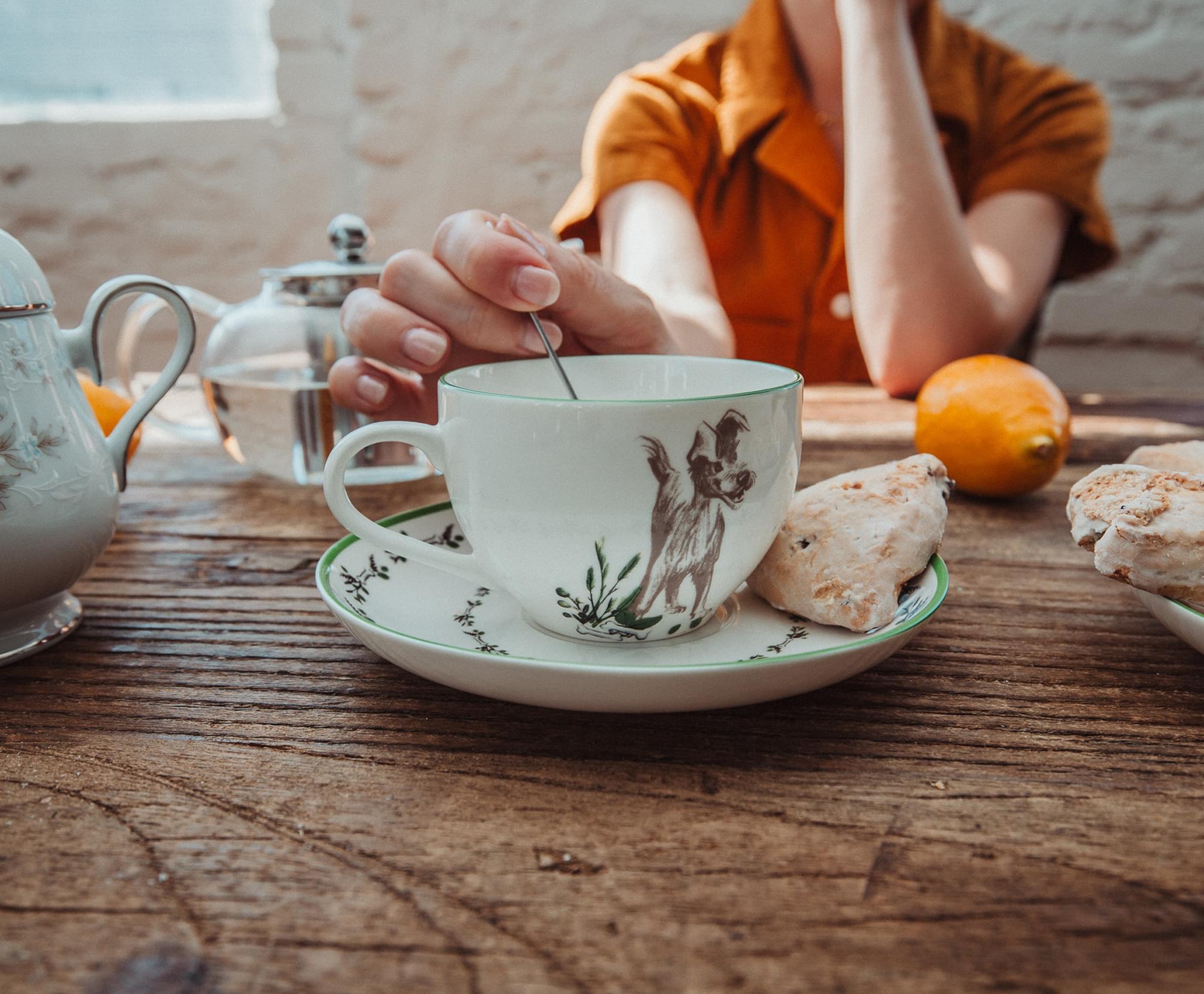 Alt View 3. Silver Buffalo - Disney Lady and the Tramp Bone China Teacup and Saucer | Set of 2 - Brown.