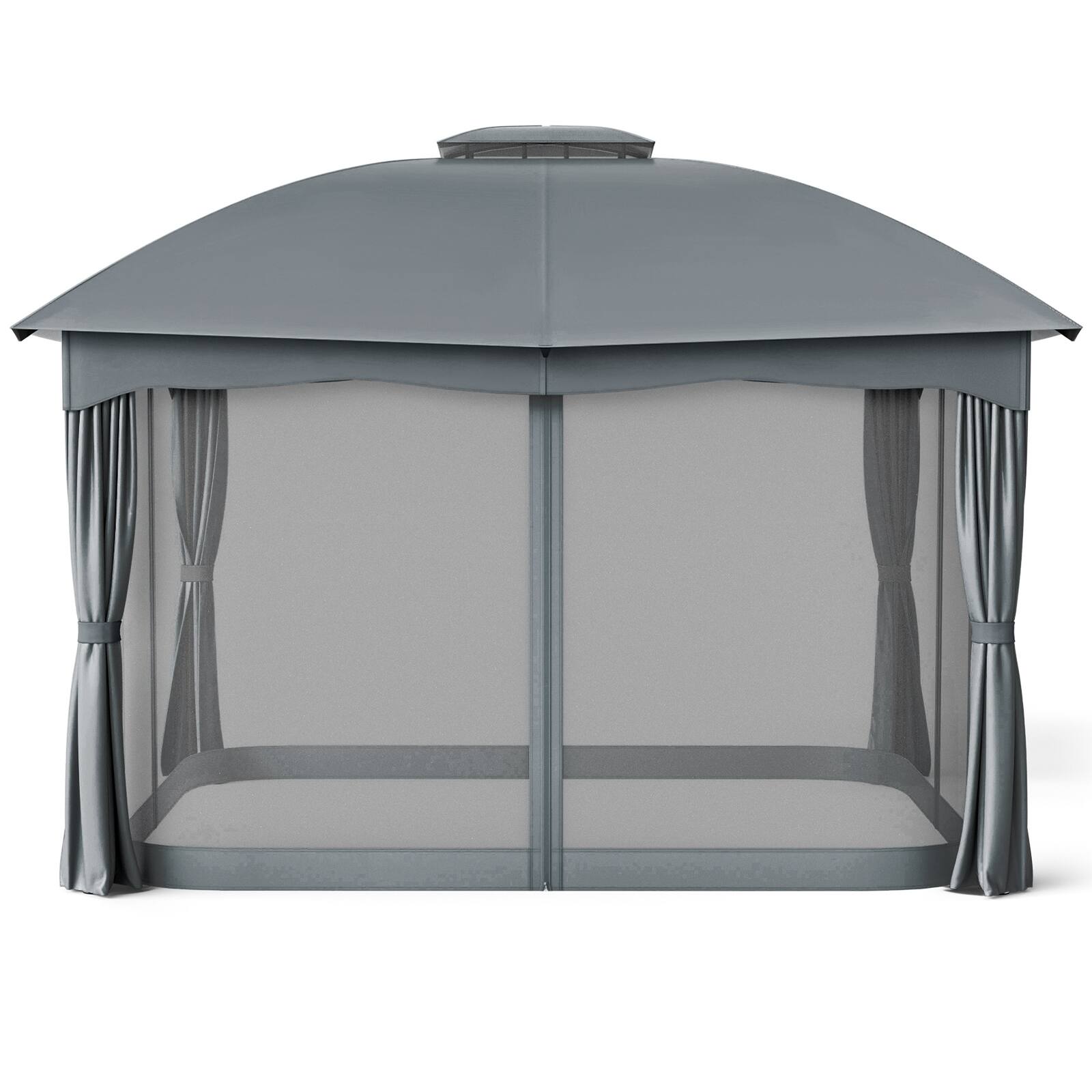 Alt View 9. Gymax - Gymax 12' x 10' Patio Heavy Duty Steel Gazebo Canopy Double Vented Outdoor Gray - Gray.
