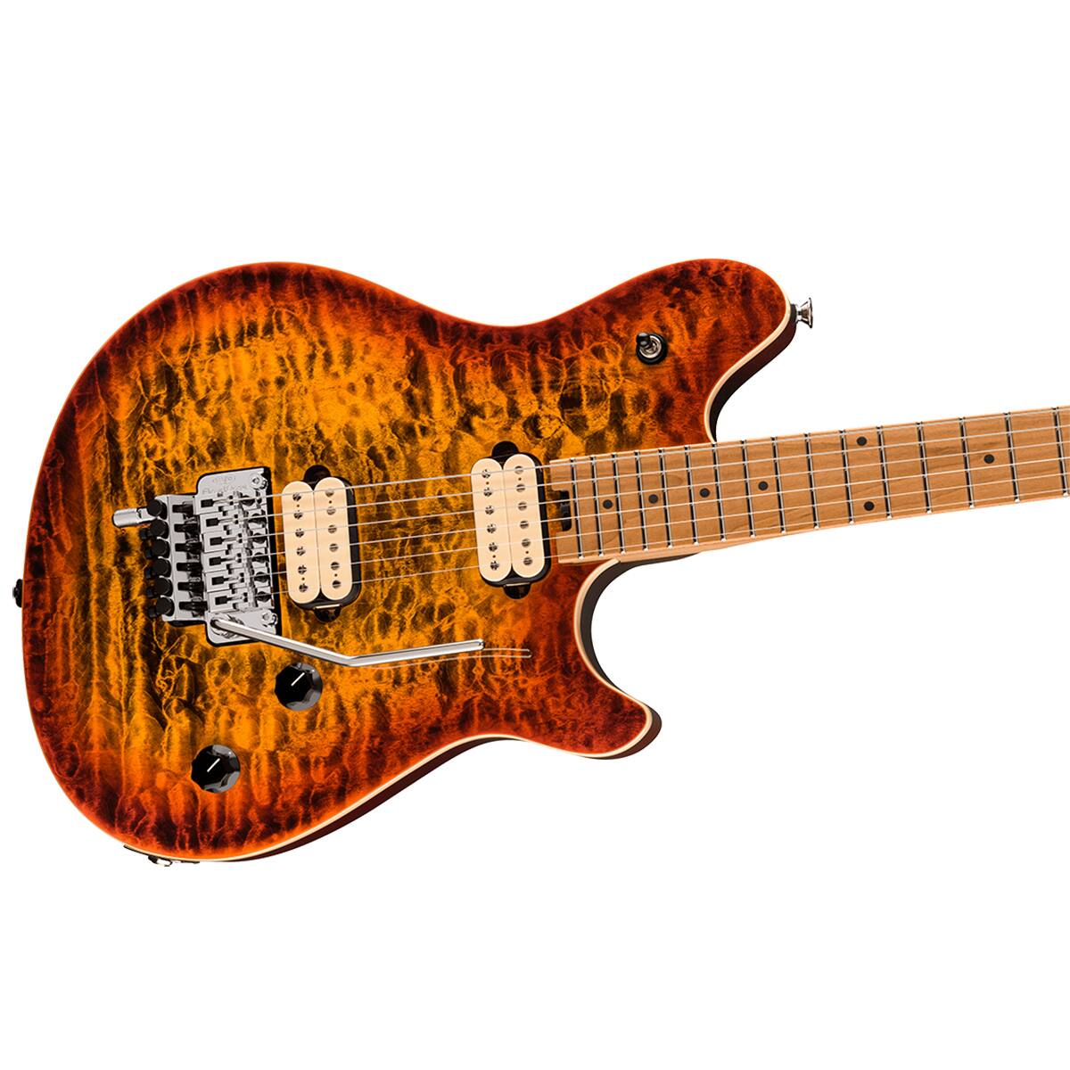 Alt View 3. EVH - EVH Wolfgang Special QM Electric Guitar, Baked Maple, Tiger Eye Glow.