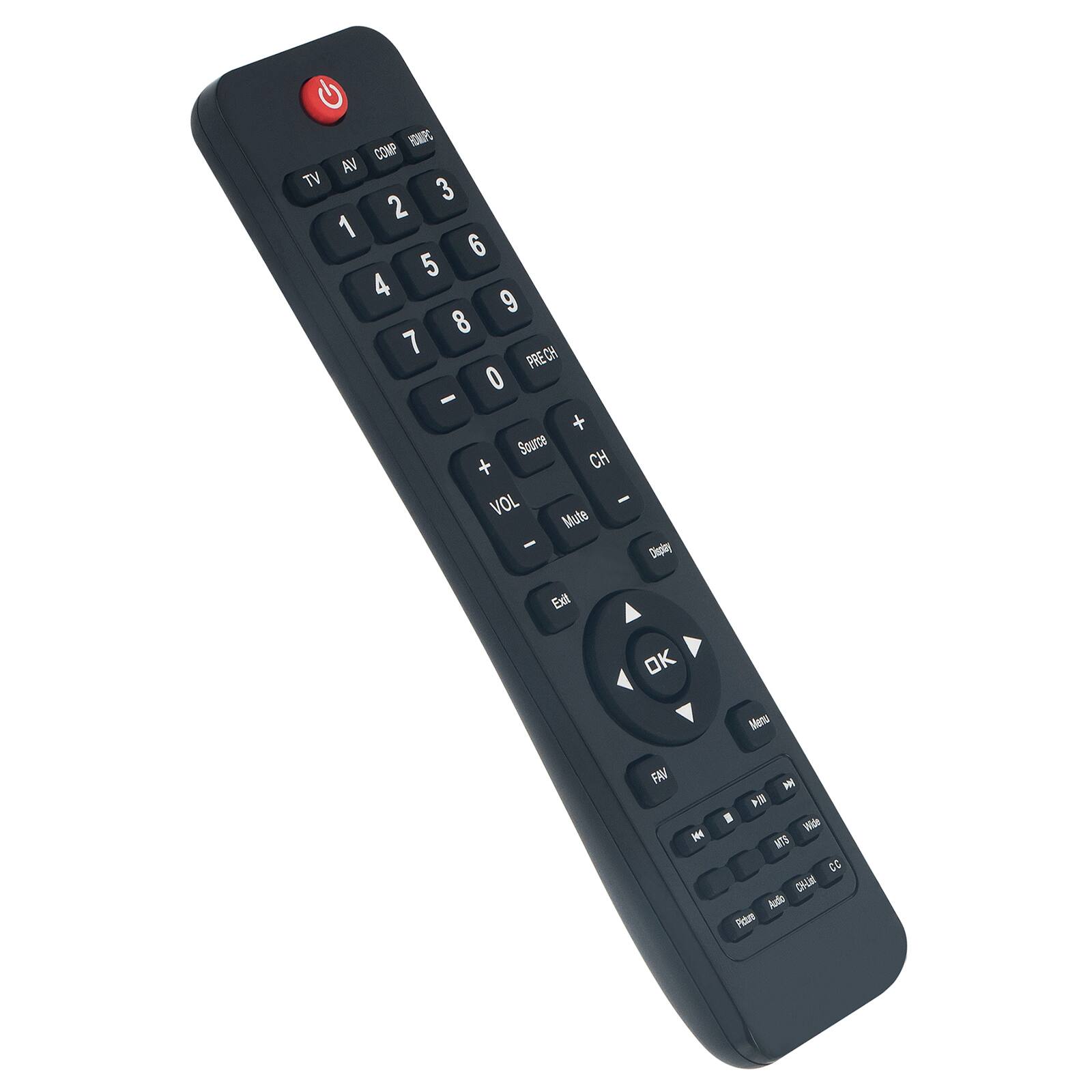 HOMPC COMP AV TV 3 2 1 6 5 4 9 8 7 PRECH PRE 0 - + Source + CH VOL - Mute - Cioplay Exit OK Menu FAV - M   Me NTS CC HLM Ando Pietum