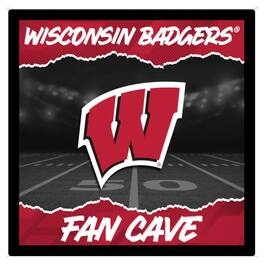Evergreen Enterprises - Wisconsin Badgers 23" LED Fan Cave Square-Shaped Lighted Wall Sign - Multicolor