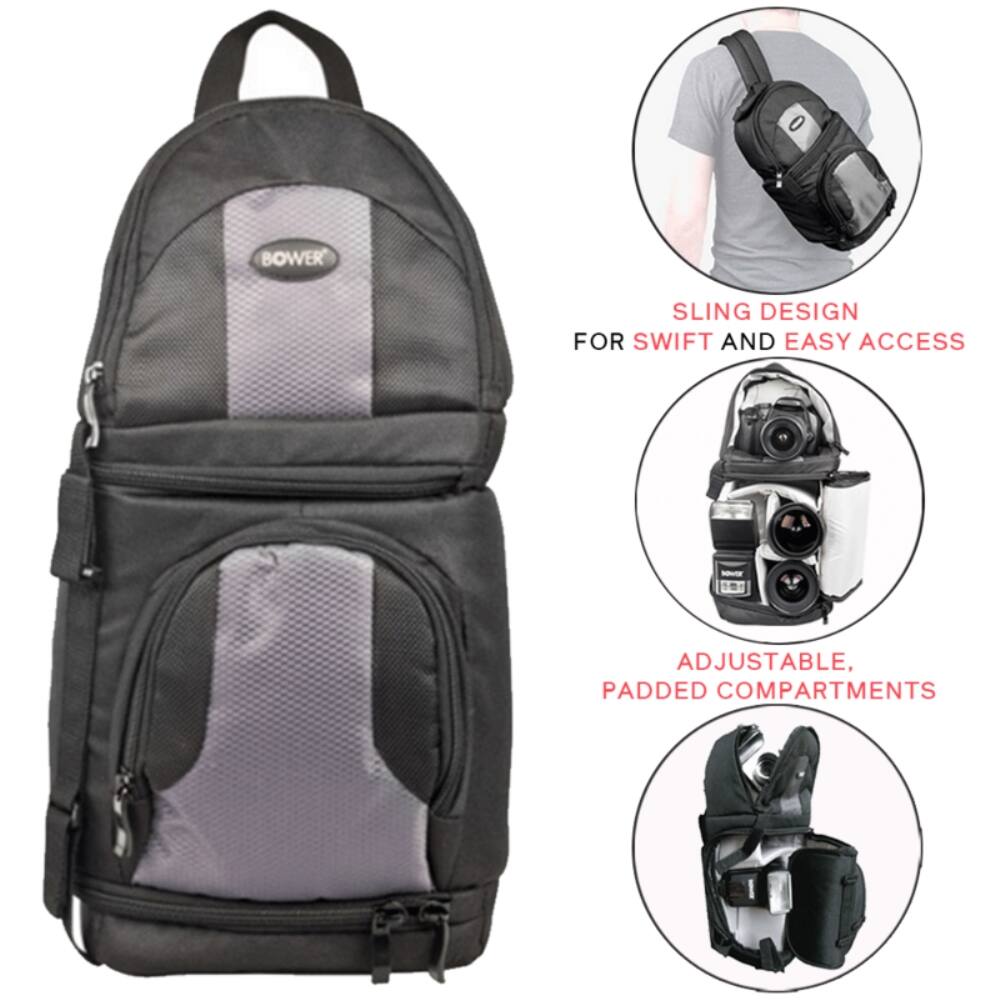 - Sling design for swift and easy access
- Adjustable, padded compartments