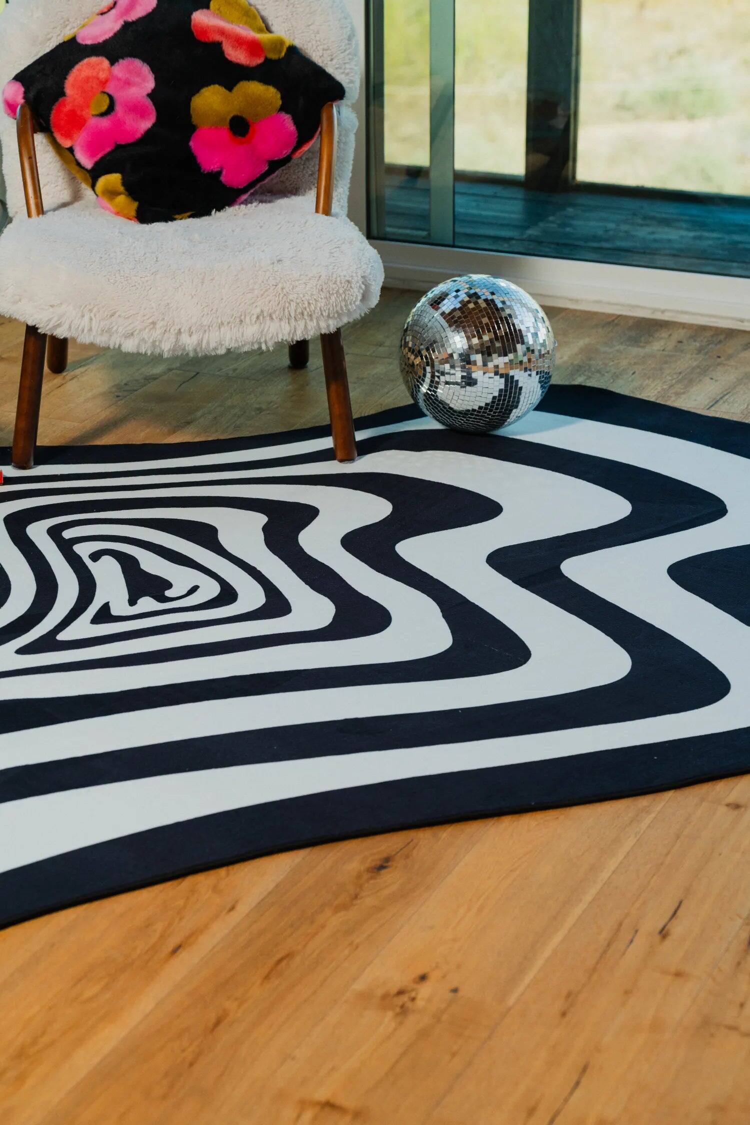 Alt View 4. Lanyspace - 7'x10' Area Rug, Washable Rugs Non-Slip Rugs, Easy Clean Soft Carpet, Vertigo Irregular Area Rug for Home Decor - Multicolor.