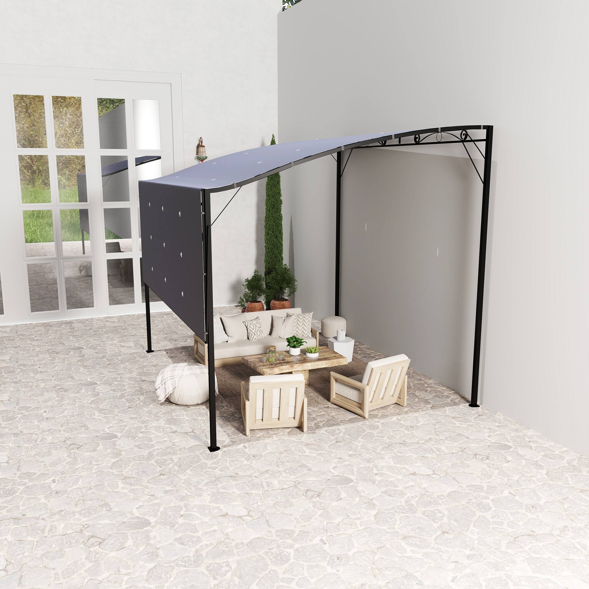 Alt View 1. Outsunny - x 8' Outdoor Pergola and Patio Gazebo for Garden, Camper, Deck - Brown.