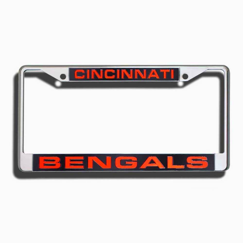 Cincinnati Football Bengals Chrome Metal Laser Cut License Plate Frame for your car truck or SUV