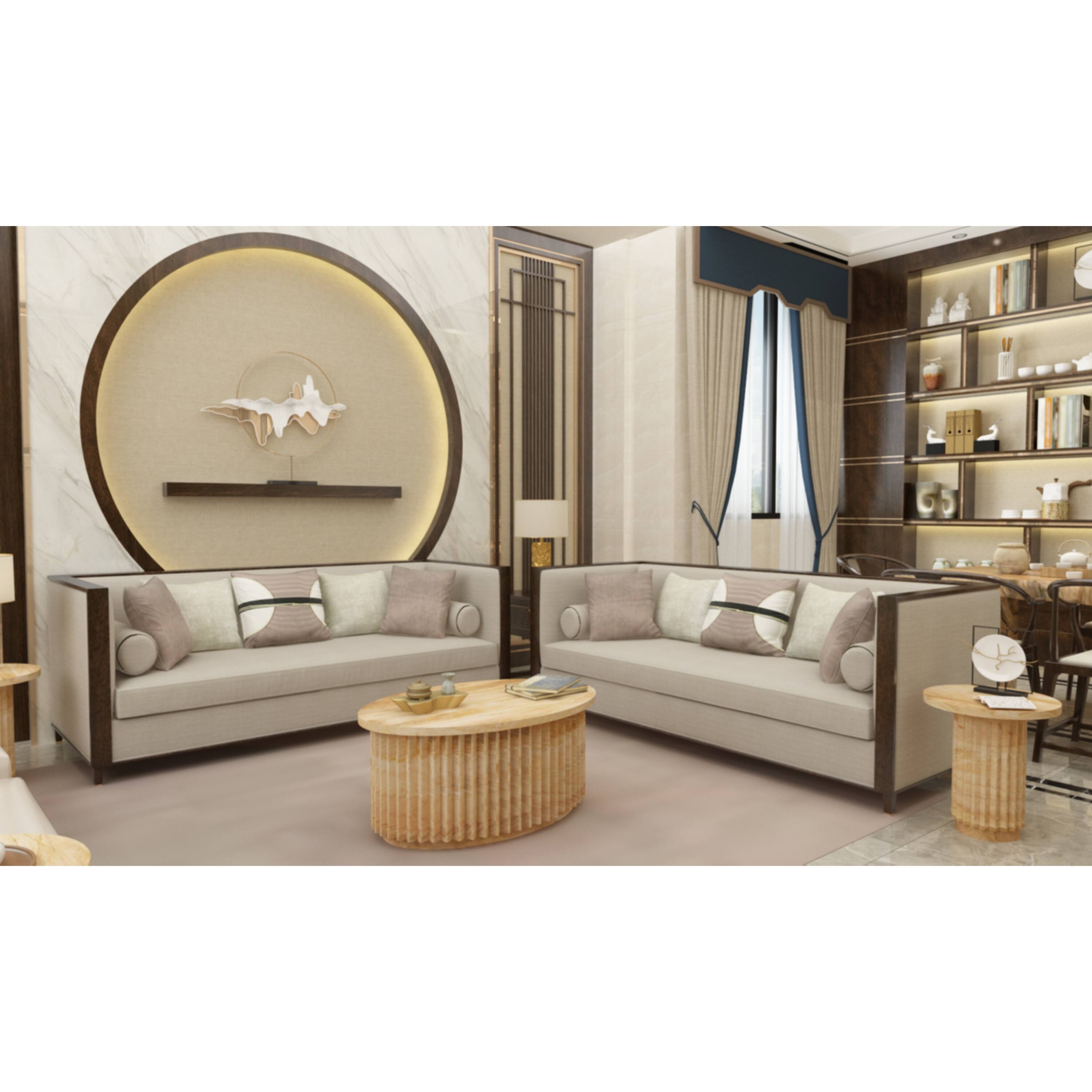 Alt View 9. Manhattan Lane - Muna Coffee Table, 36 Inch Oval Top, Handcrafted Mango Wood, Reeded Base with Hidden Storage - Brown.