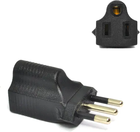 Front. Ceptics - Ceptics Italy Travel Plug Adapter – Type L (CEI 23-16/VII), ETL Certified, Industrial Grade, Compact Design, Black - Black.
