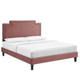 Modway - Liva Performance Velvet Twin Bed - Red