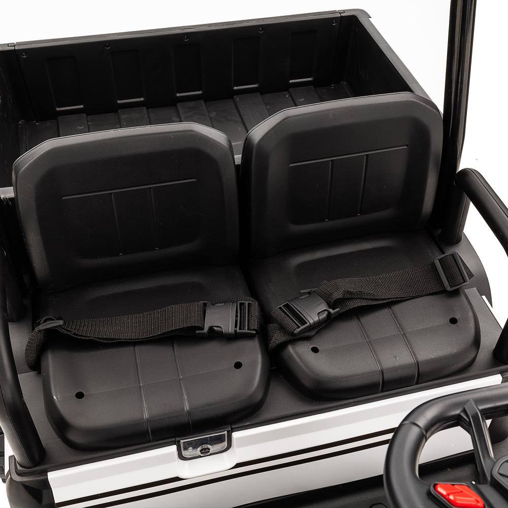 Alt View 1. BreeBe - 24V XL Kids Electric ride on Truck with RC, Dual Motor, 20in Seat, Suspension, Bluetooth Audio, Dual Seats, Age 3-8 - Black.