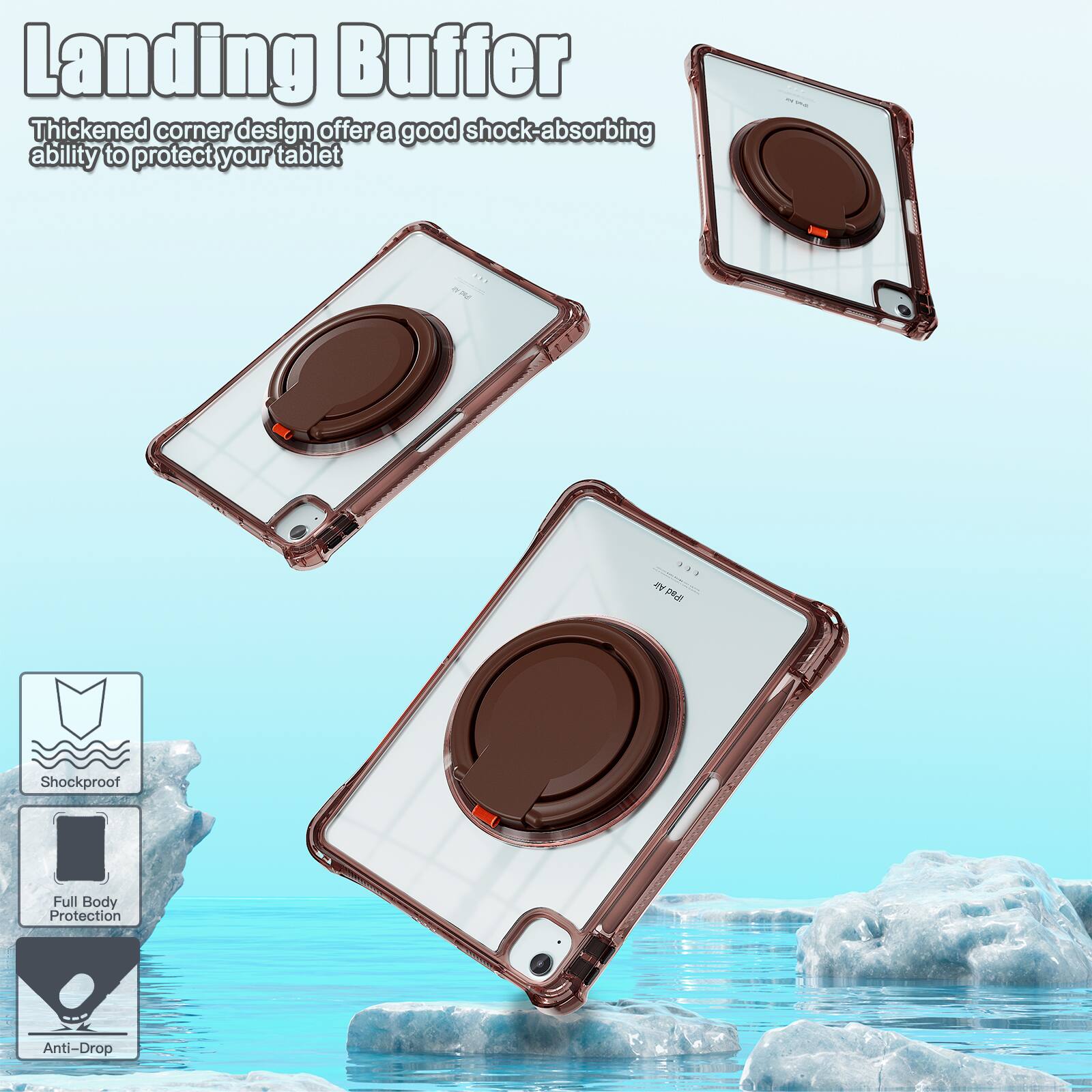 Landing Buffer

Thickened corner design offers a good shock-absorbing ability to protect your tablet

Shockproof Full Body Protection Anti-Drop