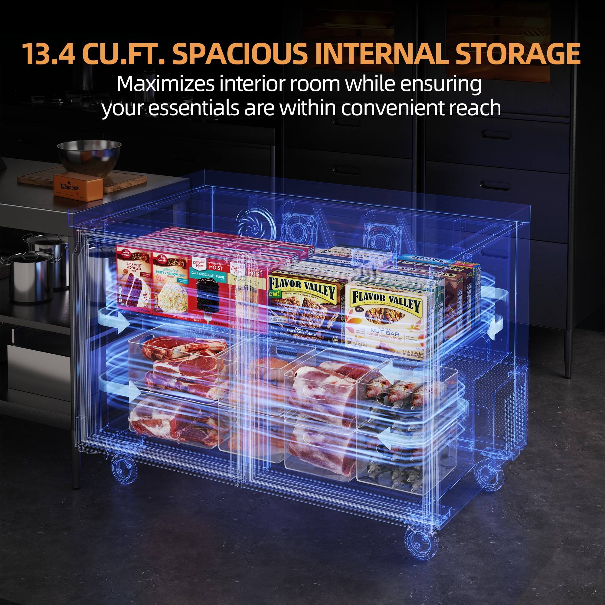 13.4 CU.FT. SPACIOUS INTERNAL STORAGE  
Maximizes interior room while ensuring your essentials are within convenient reach