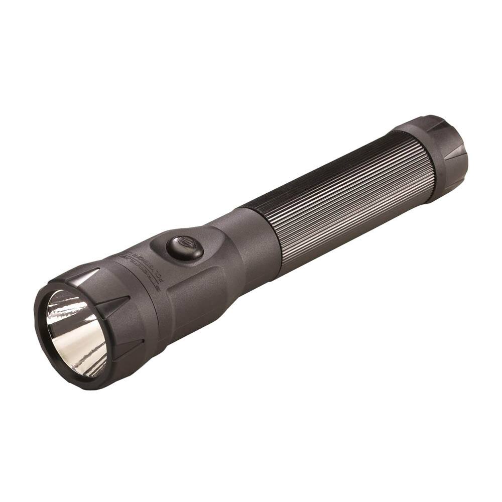 Front. Streamlight - Streamlight PolyStinger LED 485-Lumen Rechargeable Flashlight With 120-Volt AC/12-Volt DC Smart Charger and 2 Holders - Black.