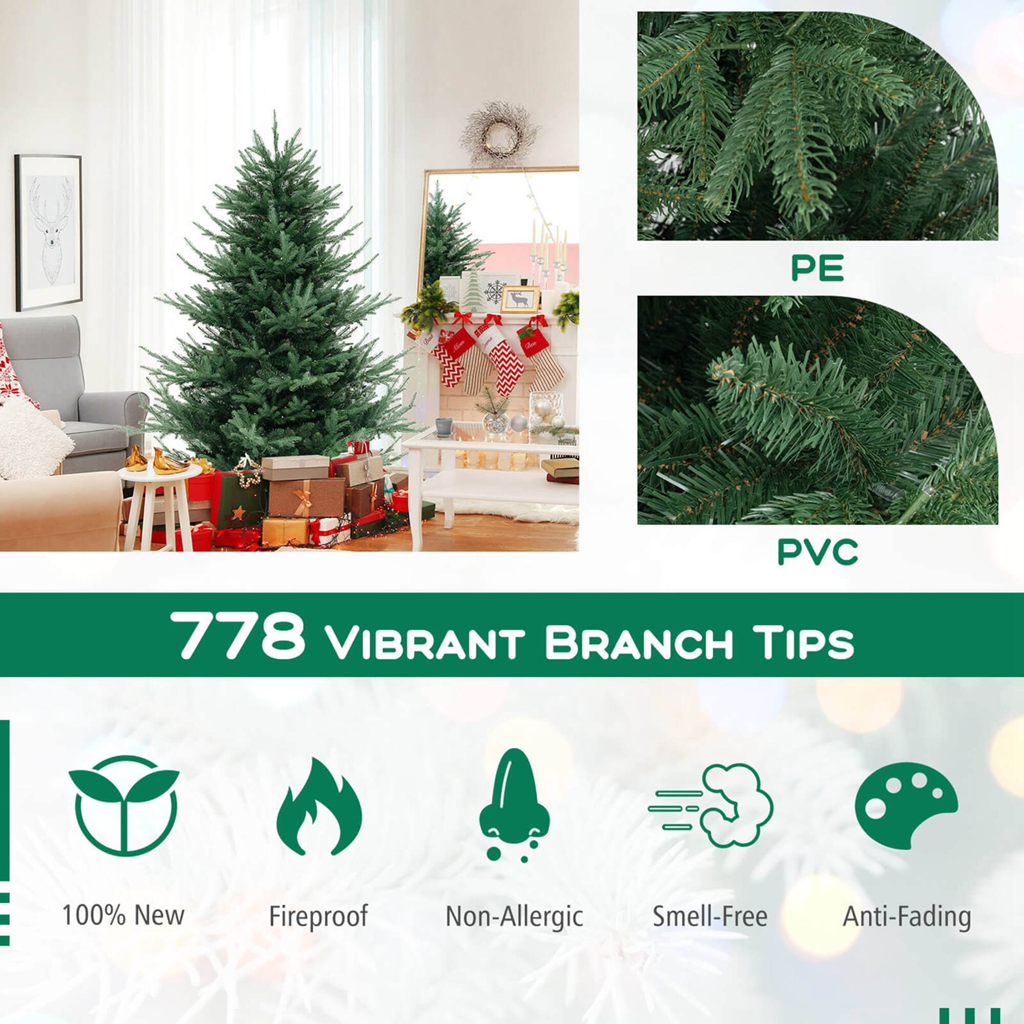 PE PVC  
778 Vibrant Branch Tips  
100% New  
Fireproof  
Non-Allergic  
Smell-Free  
Anti-Fading