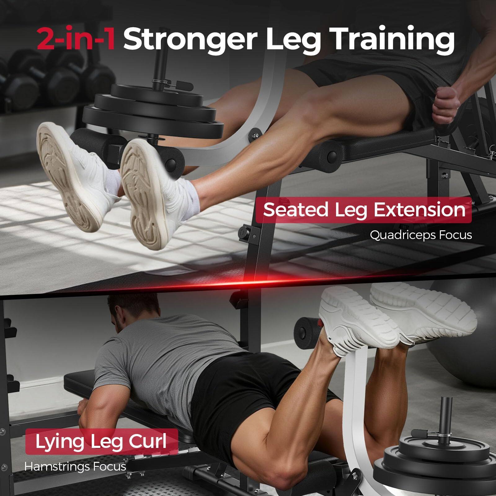 2-in-1 Stronger Leg Training

Seated Leg Extension  
Quadriceps Focus

Lying Leg Curl  
Hamstrings Focus