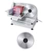 Front. VEVOR - Meat Slicer, 7.5" Electric Deli Slicer with 2 SUS420 Blades & 0-0.6" Adjustable Thickness, 200W Home Food-Slicer - Silver.