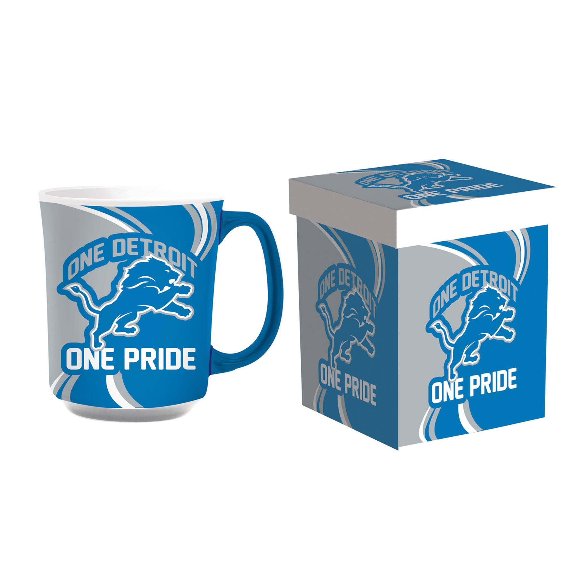 Evergreen Enterprises - Detroit Lions 14oz. Ceramic Mug with Matching Box - Multicolor