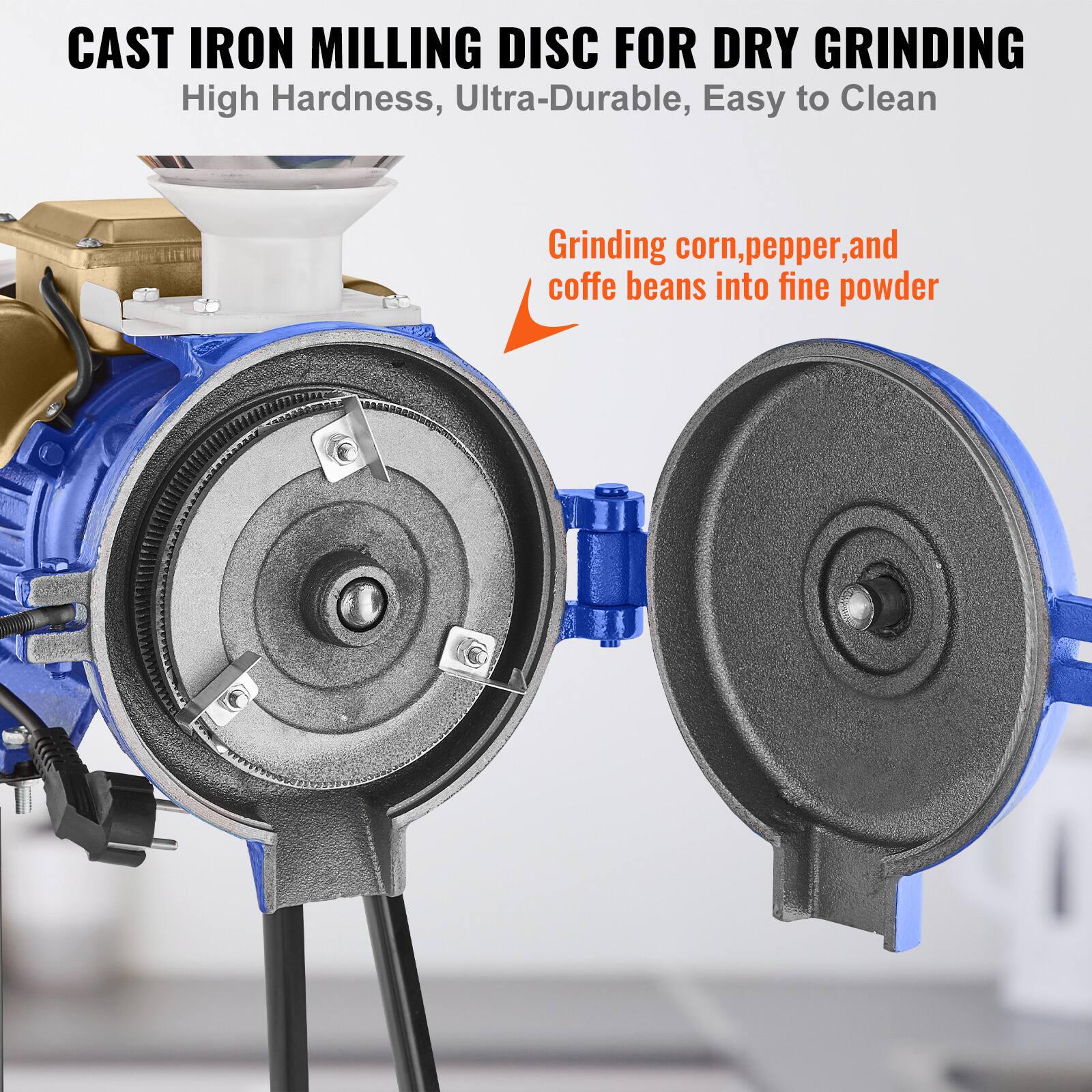 CAST IRON MILLING DISC FOR DRY GRINDING  
High Hardness, Ultra-Durable, Easy to Clean  

Grinding corn, pepper, and coffee beans into fine powder