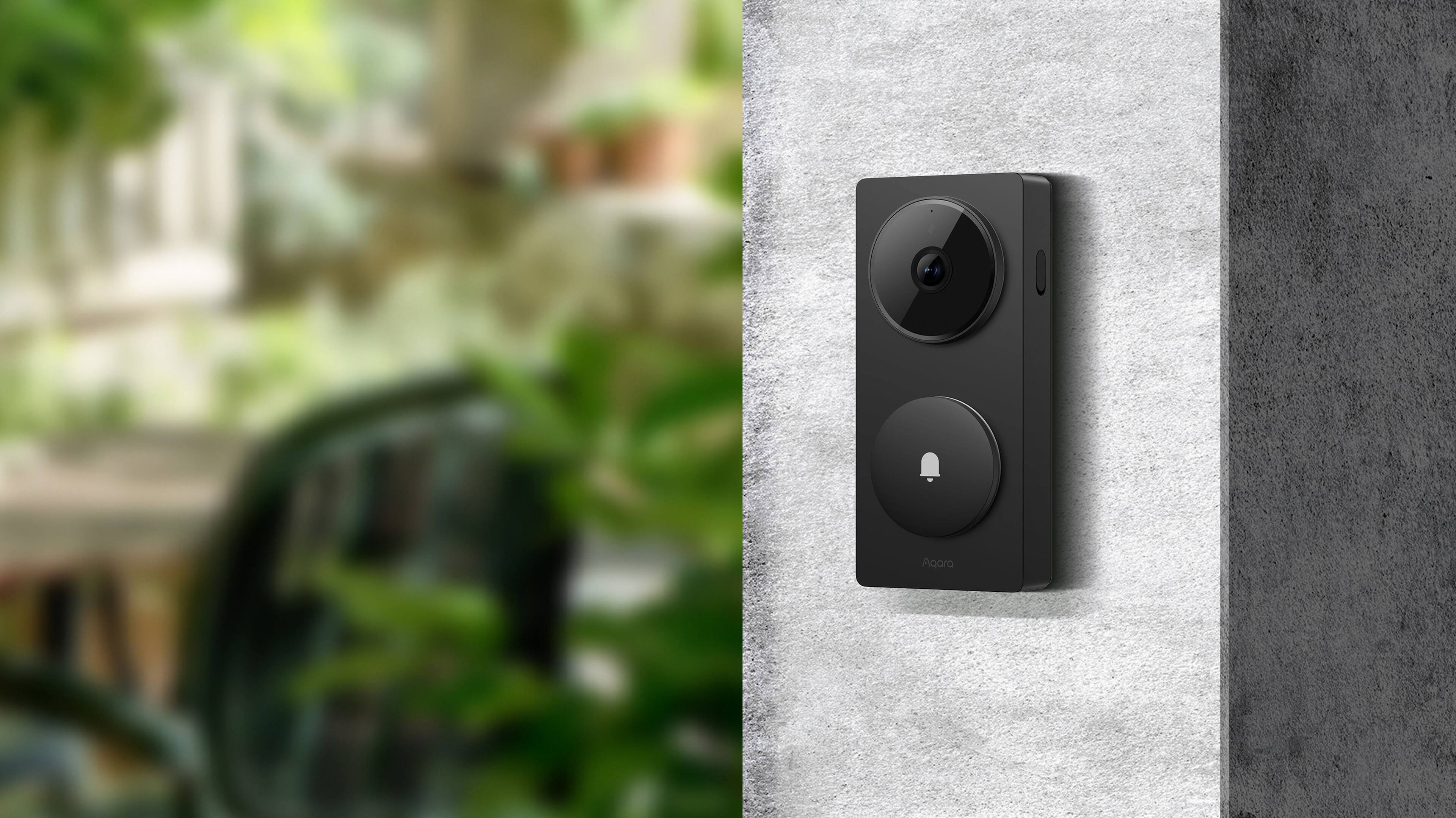 Left. Aqara - Video Doorbell Camera - Wired/Battery Powered - Hub G410 Select - Black.