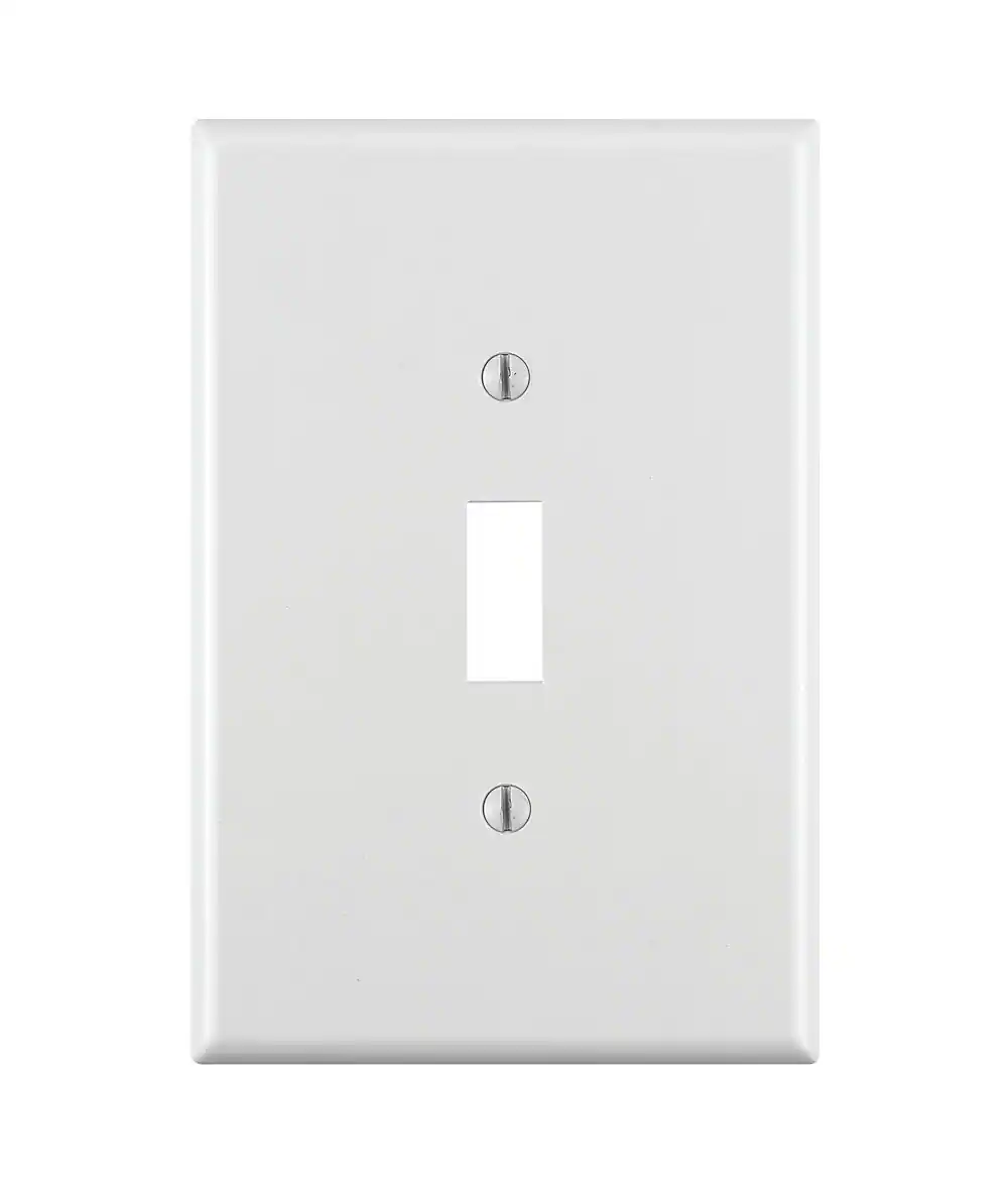 Front. Leviton - Leviton White 1 gang Thermoset Plastic Toggle Wall Plate 1 pk (Case of 25) - White.