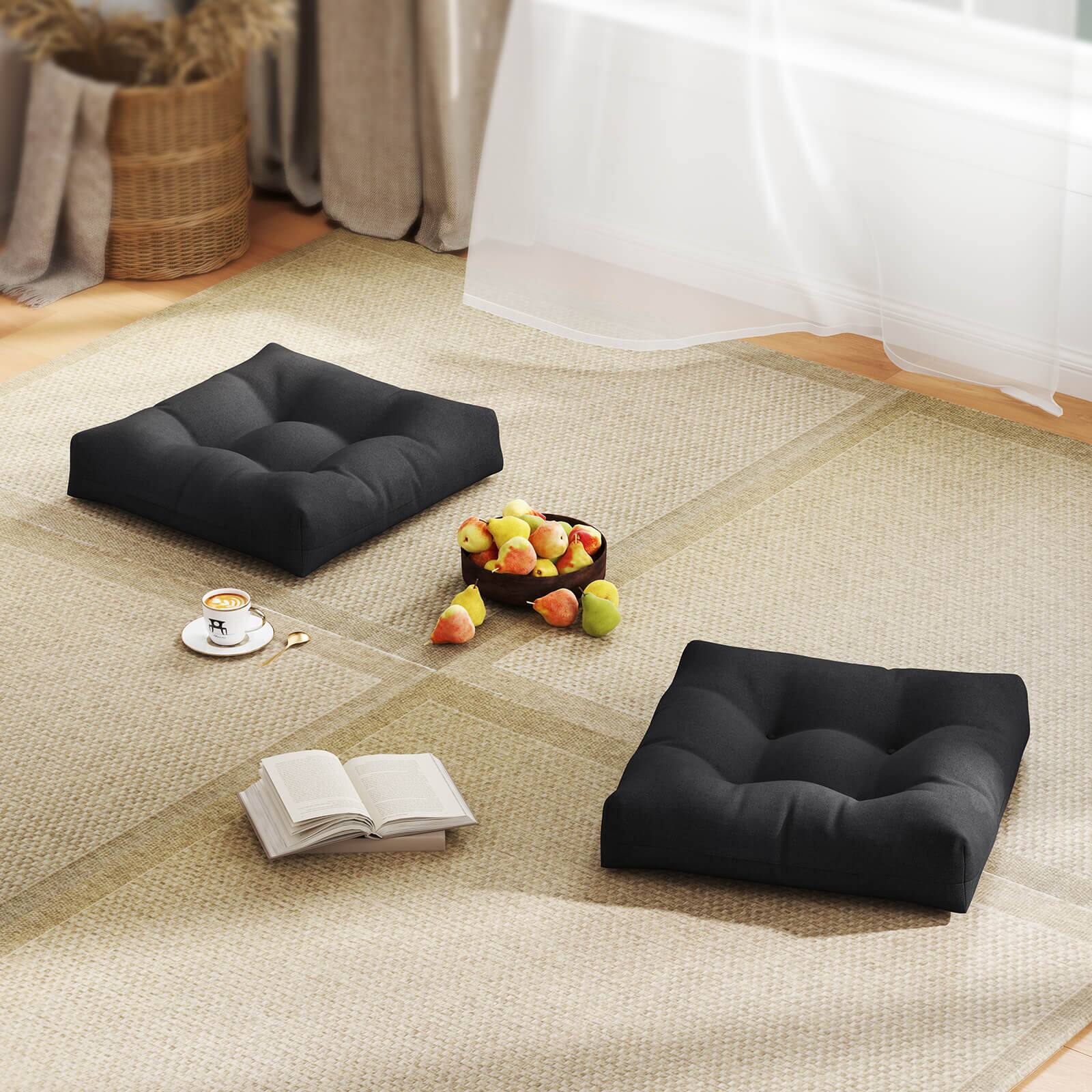Alt View 4. Costway - Costway 2 PCS 21" x 21" Patio Chair Seat Cushion Pads Indoor/Outdoor - Black.