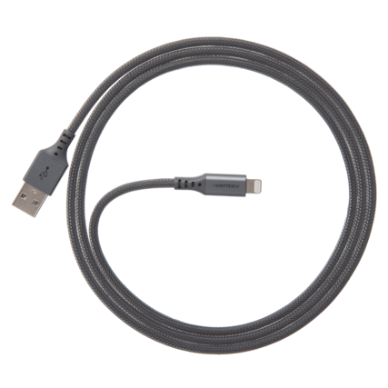 Front. Ventev - Alloy USB-A to Apple Lightning High Speed Ultradurable 4 Foot Cable - Silver.