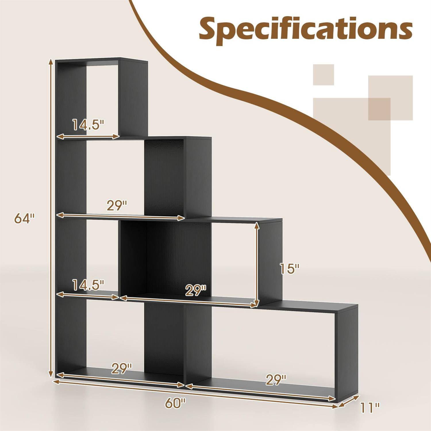 Specifications  
14.5"  
64"  
29"  
14.5"  
29"  
15"  
29"  
60"  
29"  
11"