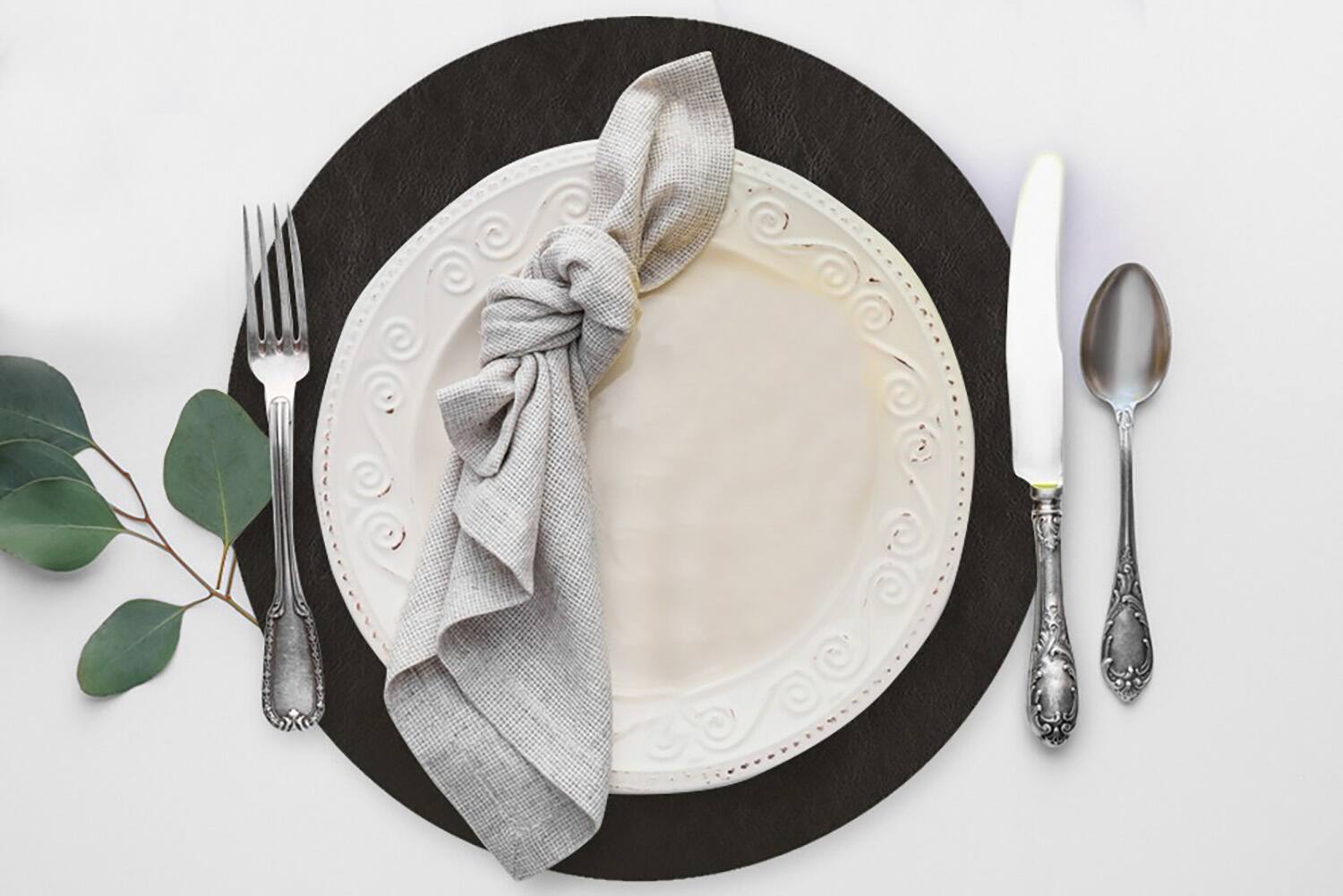 Alt View 1. Frieling - Davanti by  Mattola Placemats Set of 6, Round - Black.