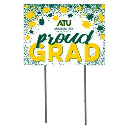 Jardine - Arkansas Tech 18" x 24" Proud Grad Yard Sign - White