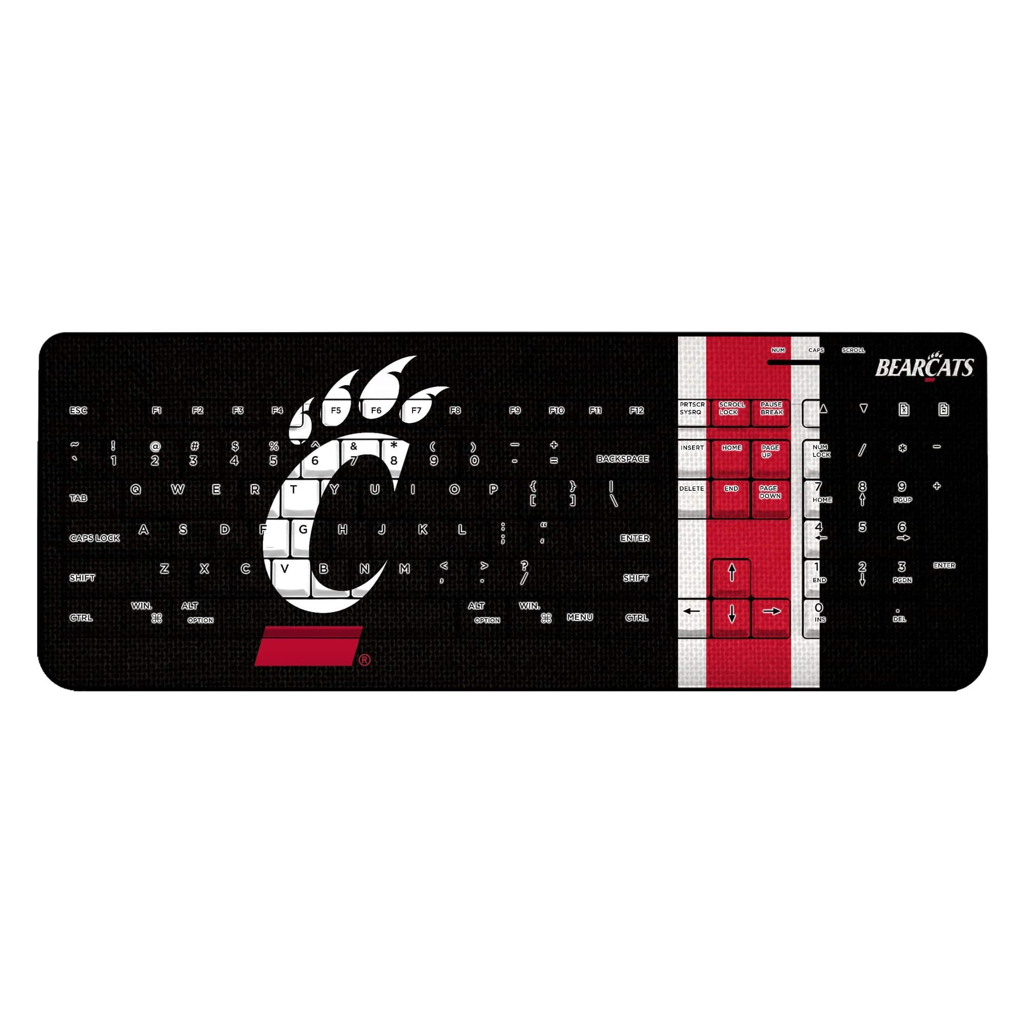 Keyscaper - Cincinnati Bearcats Wireless USB Keyboard - Multicolor