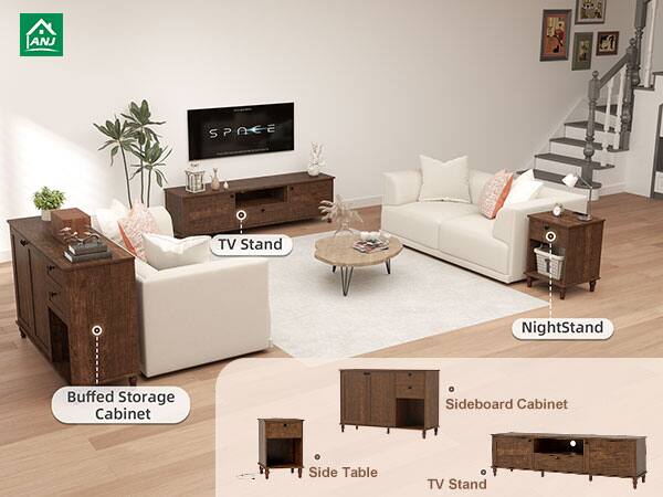 ANJ SPAEE TV Stand NightStand Buffed Storage Cabinet Sideboard Cabinet Side Table TV Stand