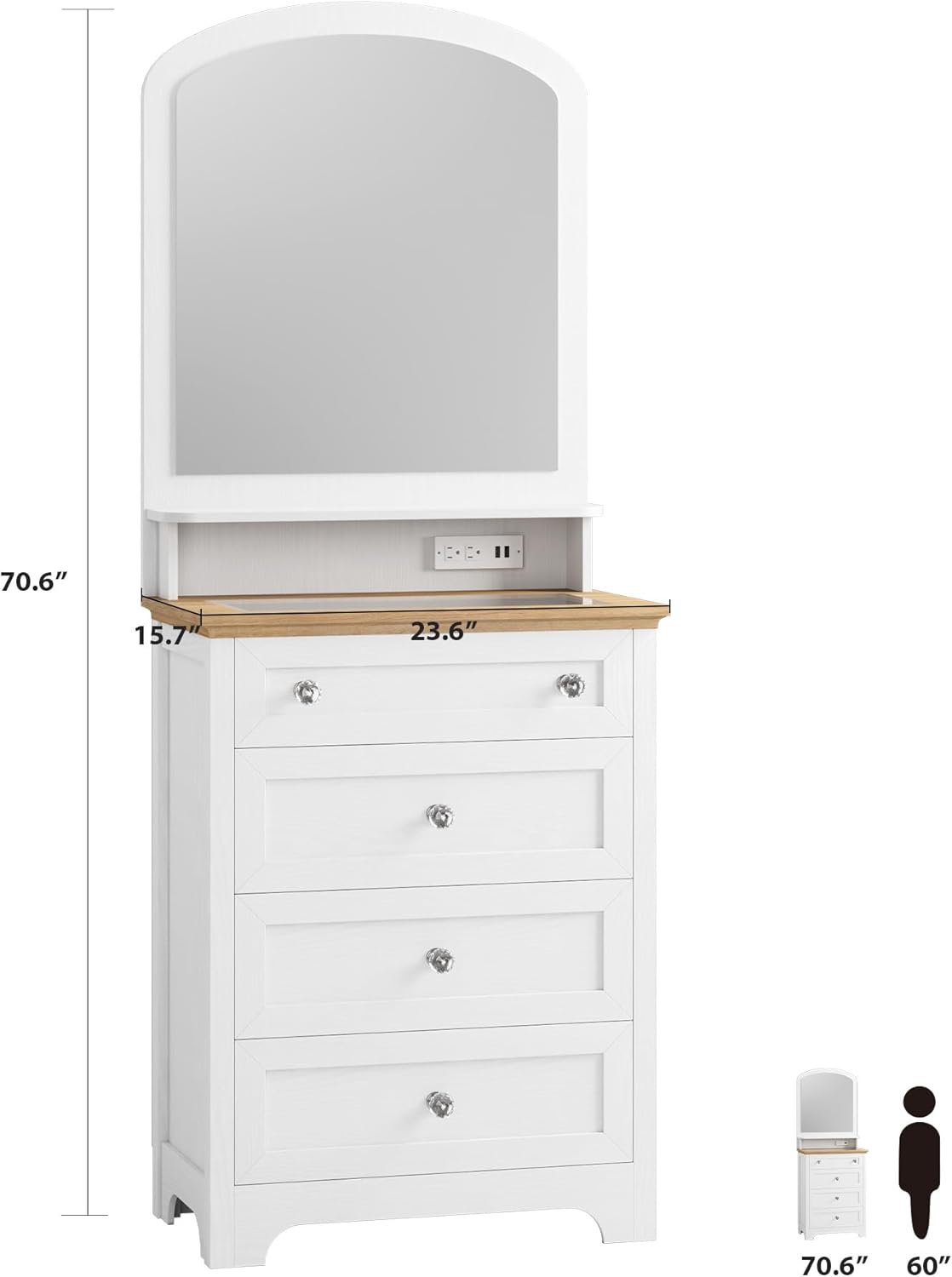 70.6" H  
15.7" D  
23.6" W  

70.6" H  
60" W