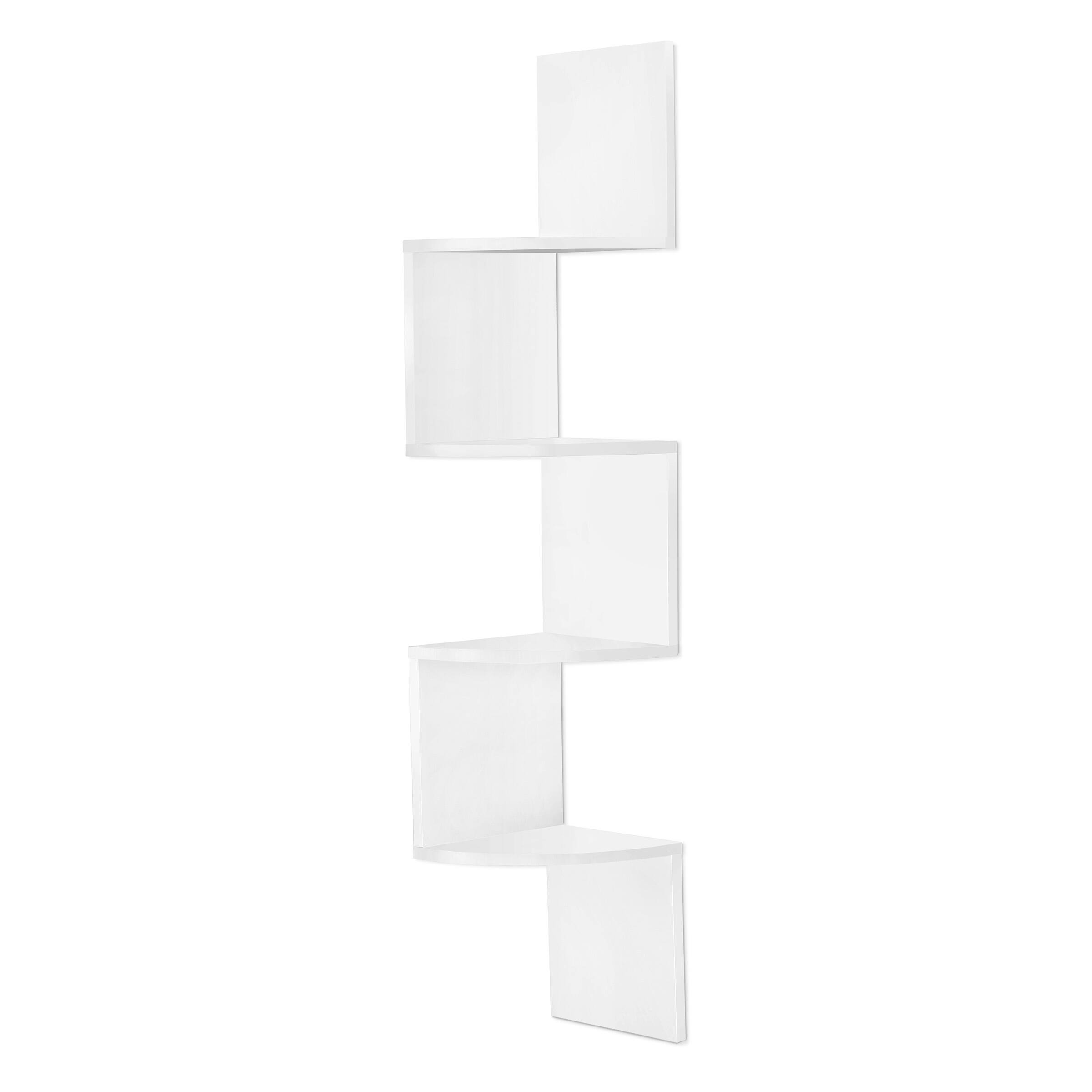 Front. Sorbus - Sorbus 5-Tier Zig Zag Floating Corner Wall Bookshelf Unit – (40" Tall) for Living Room, Bedroom, Office, & More - White.
