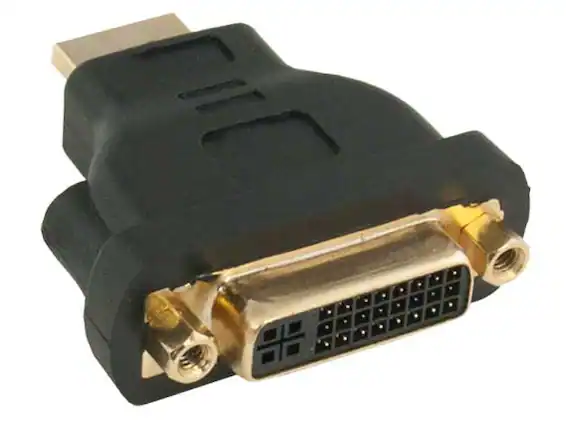 Front. Cable Leader - HDMI Male to DVI-D Female Adapter - Black.