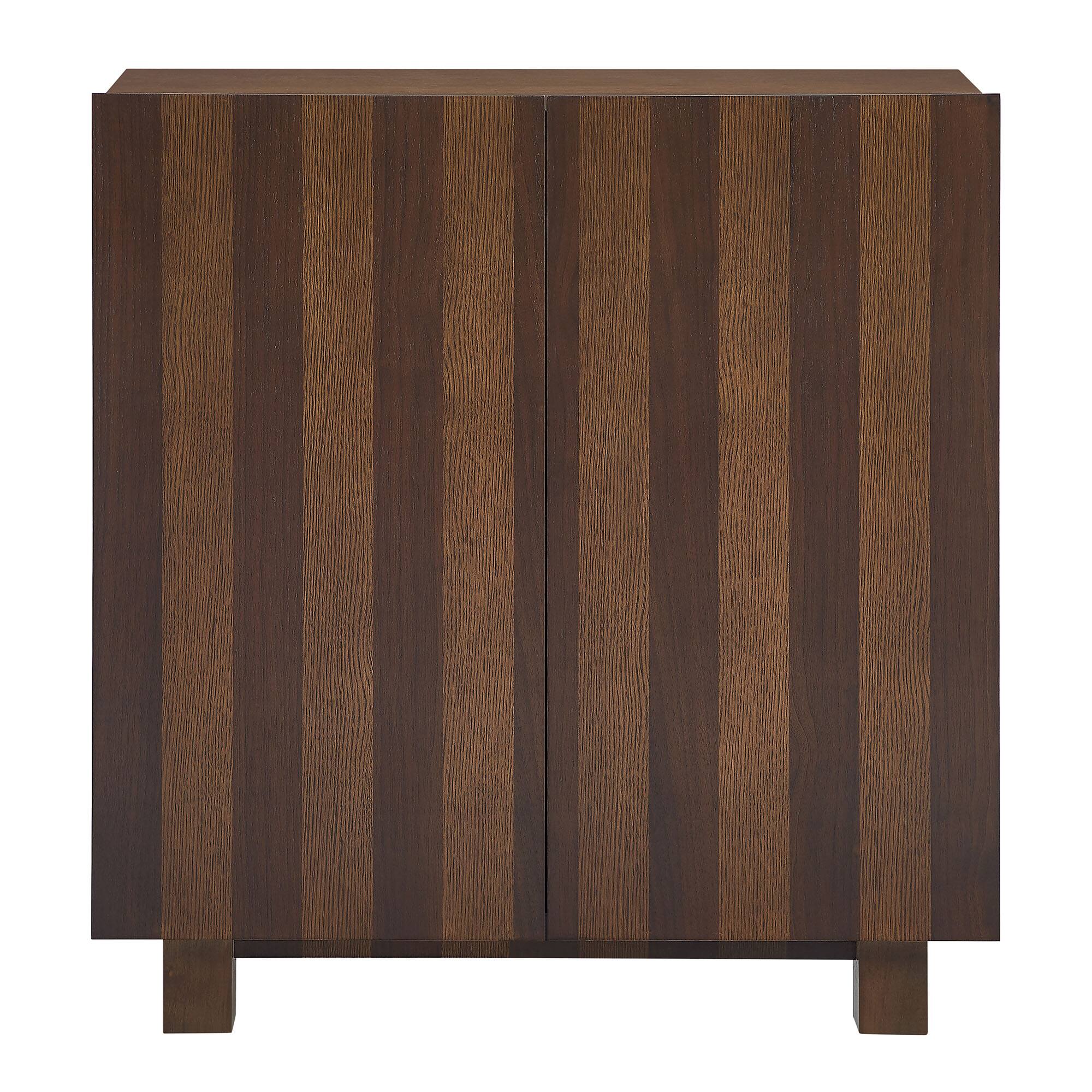 Alt View 2. Modway - Kline 2-Door Striped Accent Cabinet by Modway - Dark Walnut Stripe.