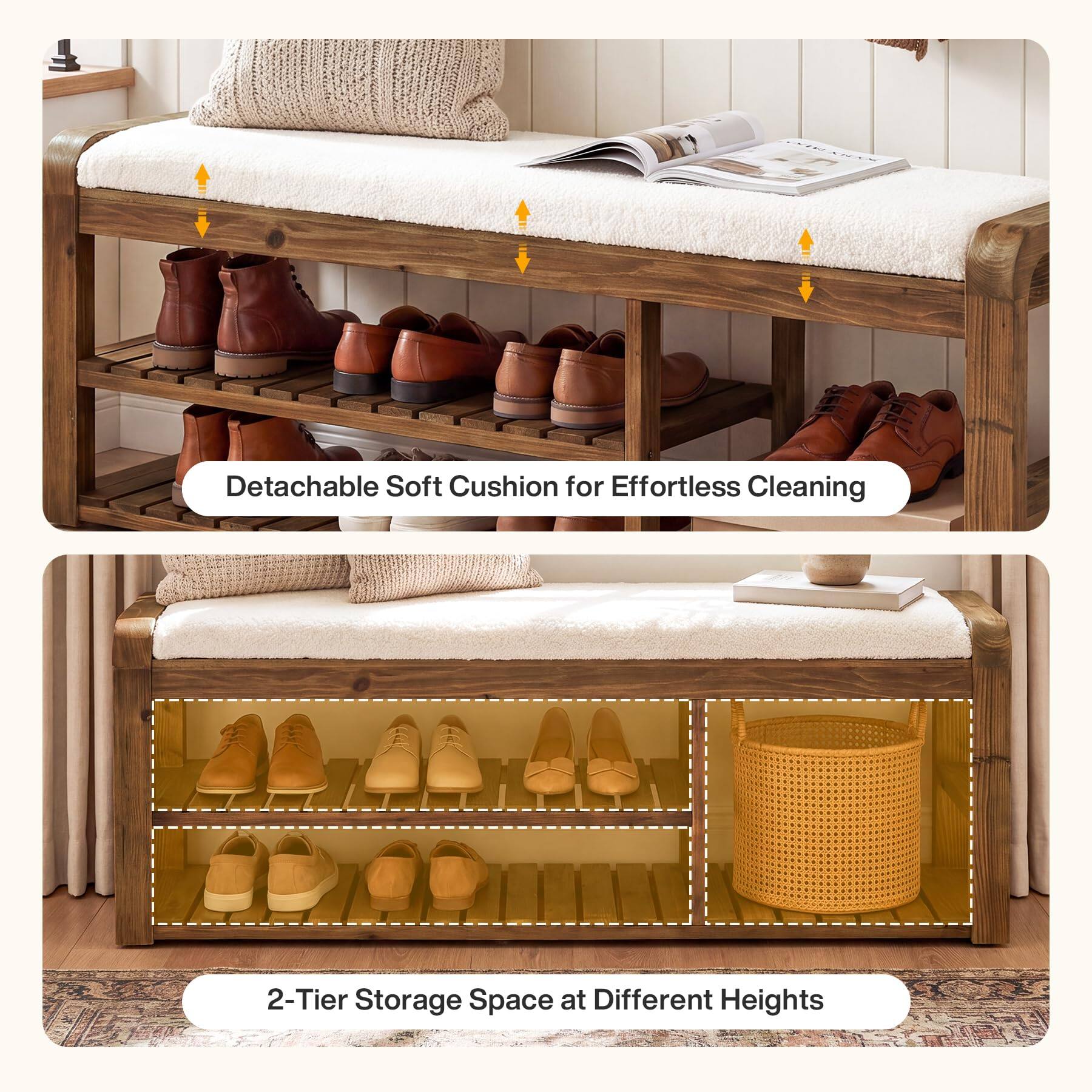 Detachable Soft Cushion for Effortless Cleaning

2-Tier Storage Space at Different Heights