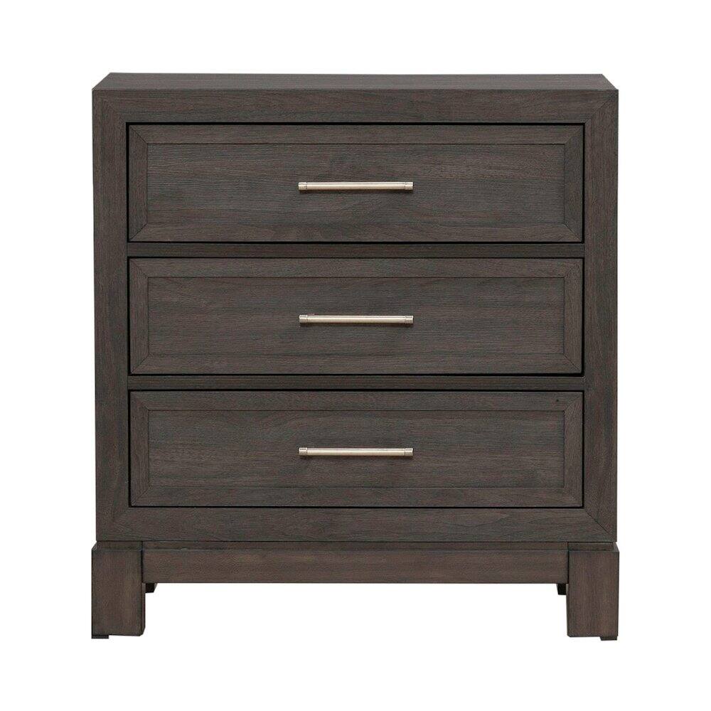 Alt View 2. Liberty Furniture Industries - Modern Edge Bedroom Nightstand w/ Charging Station USB-A USB-C - Caffe - Caffe Brown.