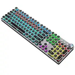 Cluzine - Tri-Mode Steampunk RGB Mechanical Keyboard, Blue Switch, PBT Keycaps for Gaming & Office - Black