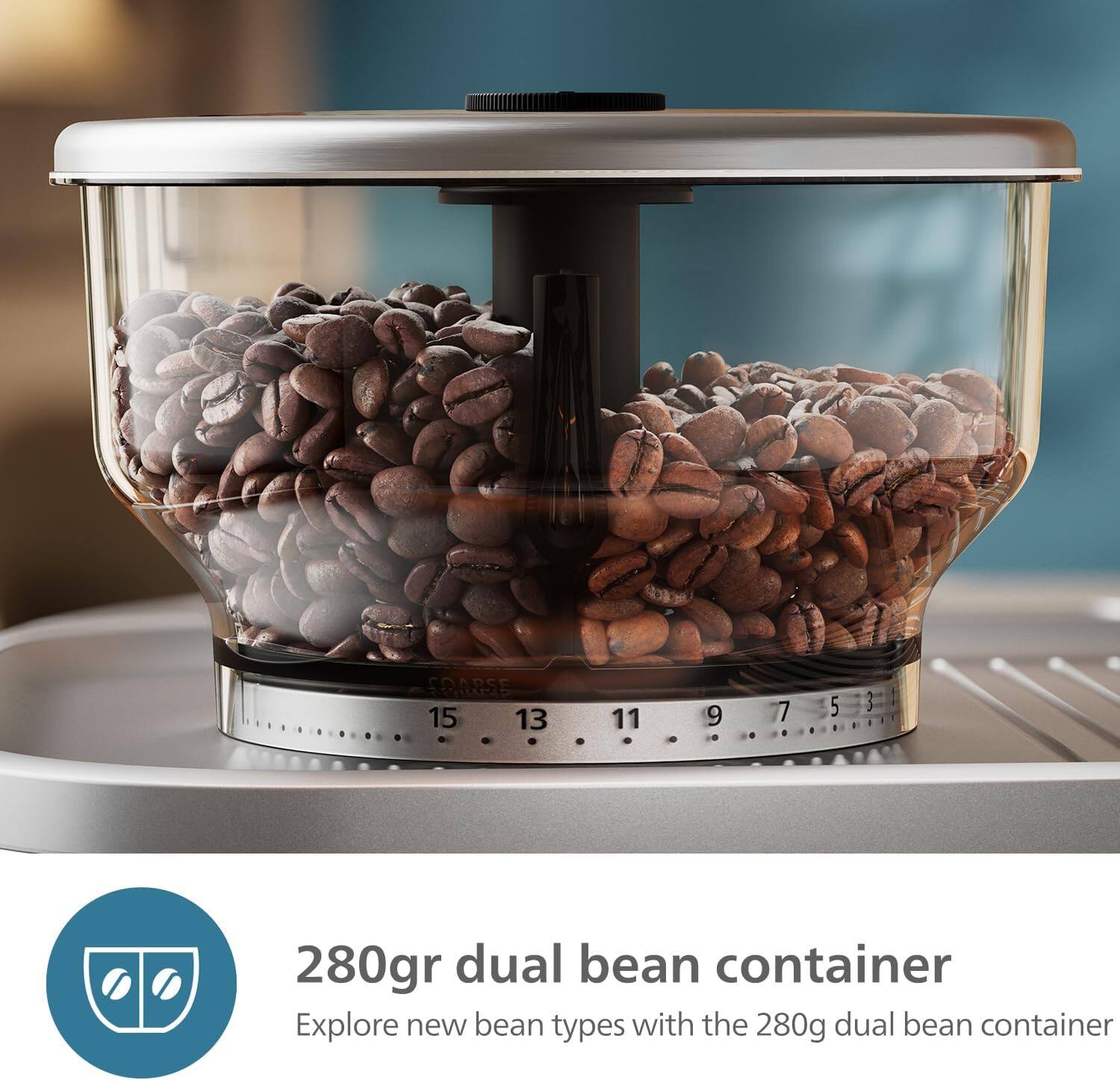 SPARSE 15 13 11 9 7 5 3

280gr dual bean container

Explore new bean types with the 280g dual bean container