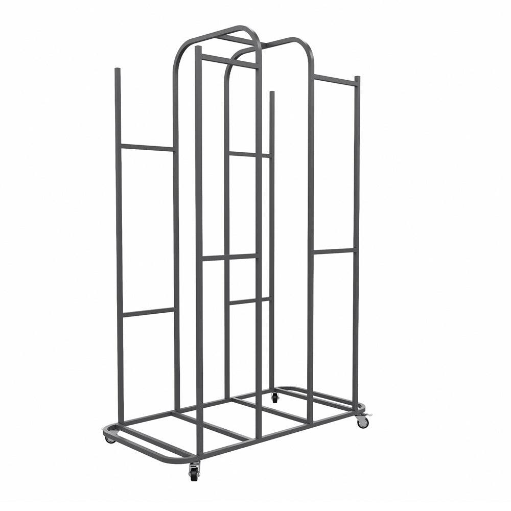 Alt View 3. Power Systems - Large Stability Ball Rack - Holds 14 Balance Trainers with Locking Casters - Gray - Gray.